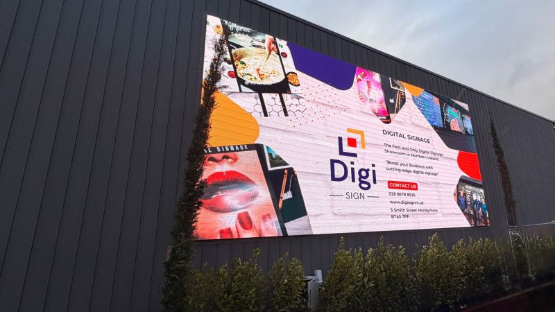 Forestside Shopping Centre outdoor LED billboard installed by Digi Sign NI