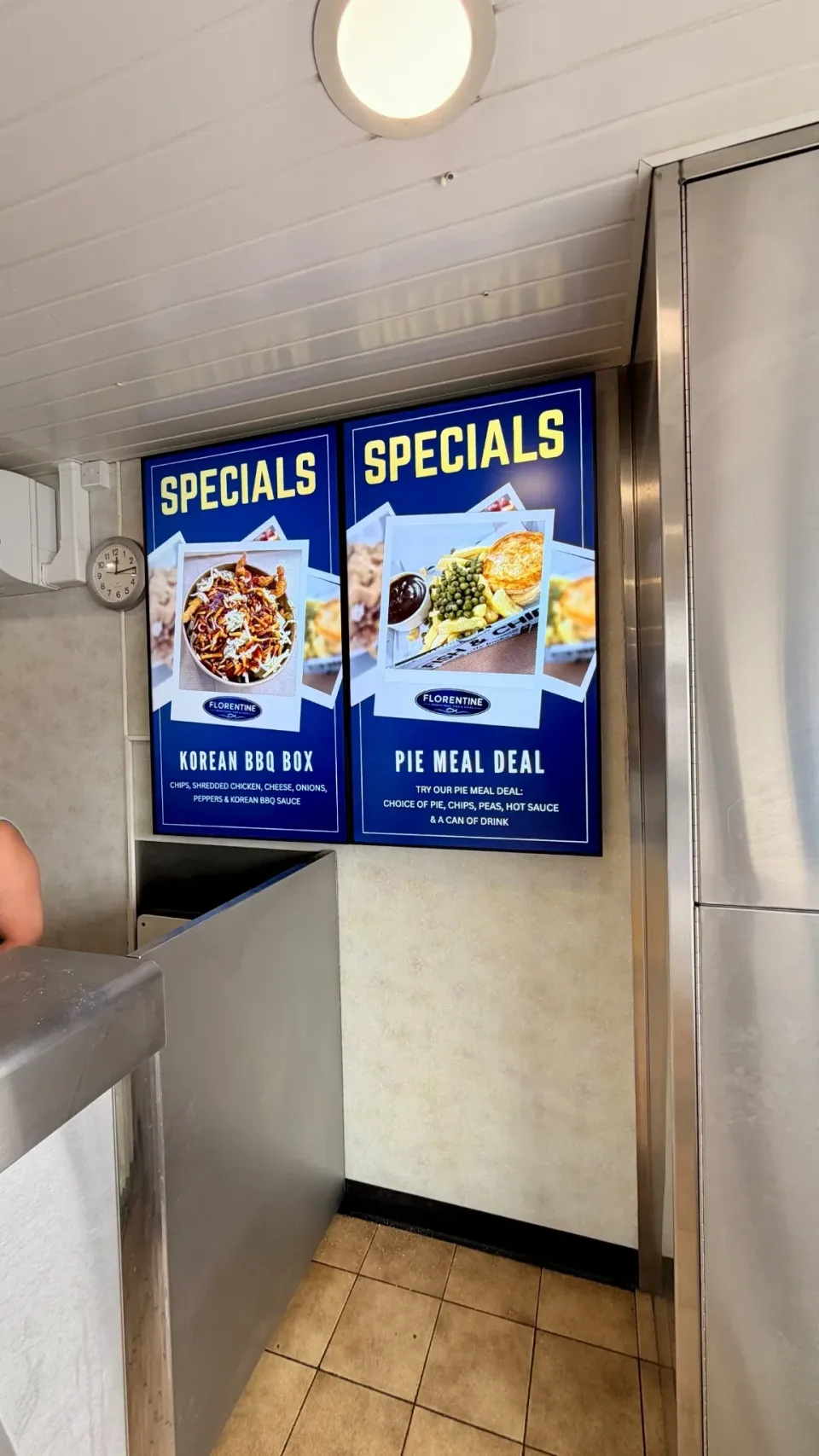 Two portrait specials screens showing meal offers at Florentines Banbridge